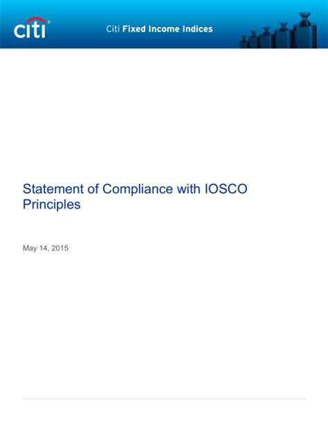 citi code of conduct|Statement of Compliance with IOSCO Principles .